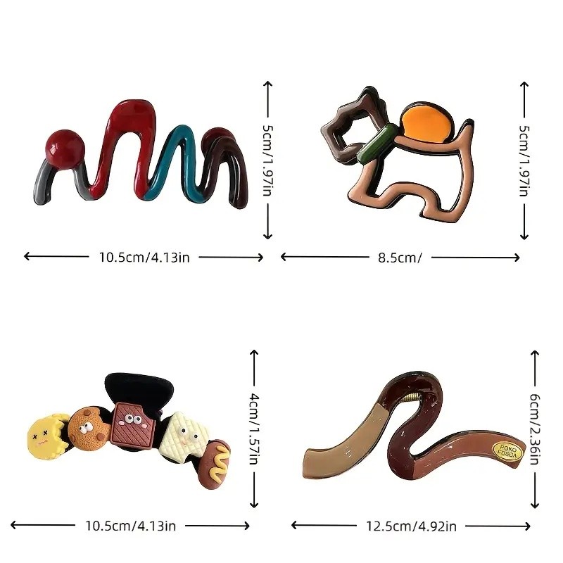 4Pcs Elegant Large Hair Claw Clips 4