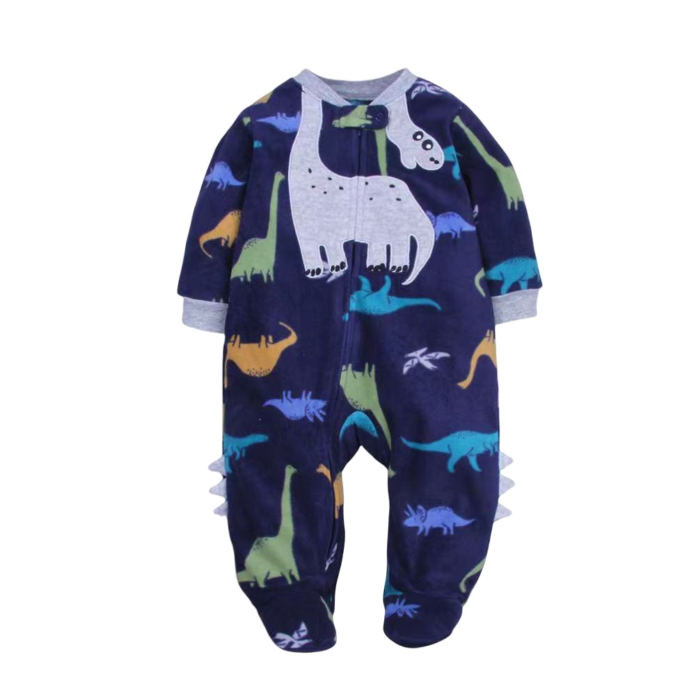 Newborn Baby Romper Spring Autumn Fleece Zipper Boy Girl Paj 2