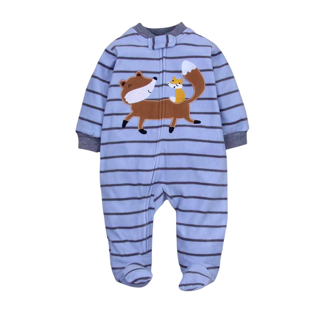 Newborn Baby Romper Spring Autumn Fleece Zipper Boy Girl Paj 4