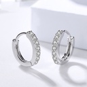 925 Sterling Silver Zirconia Huggie Hoop Earrings 2