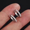 925 Sterling Silver Zirconia Huggie Hoop Earrings 4