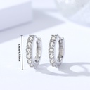 925 Sterling Silver Zirconia Huggie Hoop Earrings 6