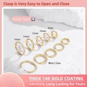 5 Pairs 14K Gold Plated Huggie Hoop Earrings 3