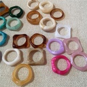 5-Piece Retro Resin Material Multi-color Ring Set Fashionabl 3