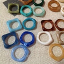 5-Piece Retro Resin Material Multi-color Ring Set Fashionabl 5