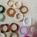 5-Piece Retro Resin Material Multi-color Ring Set Fashionabl 6