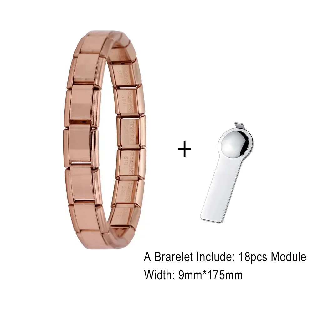 Stainless Steel Elastic Bracelet with Tool Italian Charm Lin 6