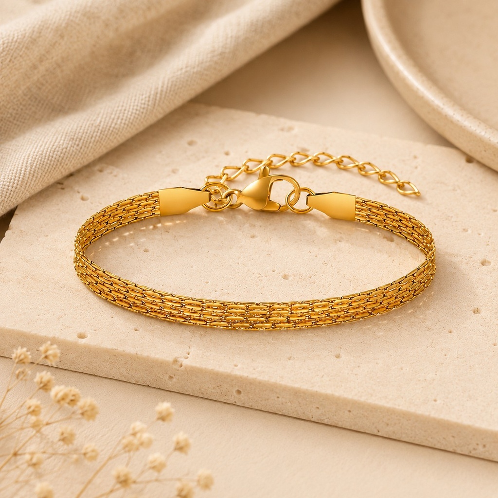 Stainless Steel Bracelet Thin Link Multilayer Chain Bracelet 5