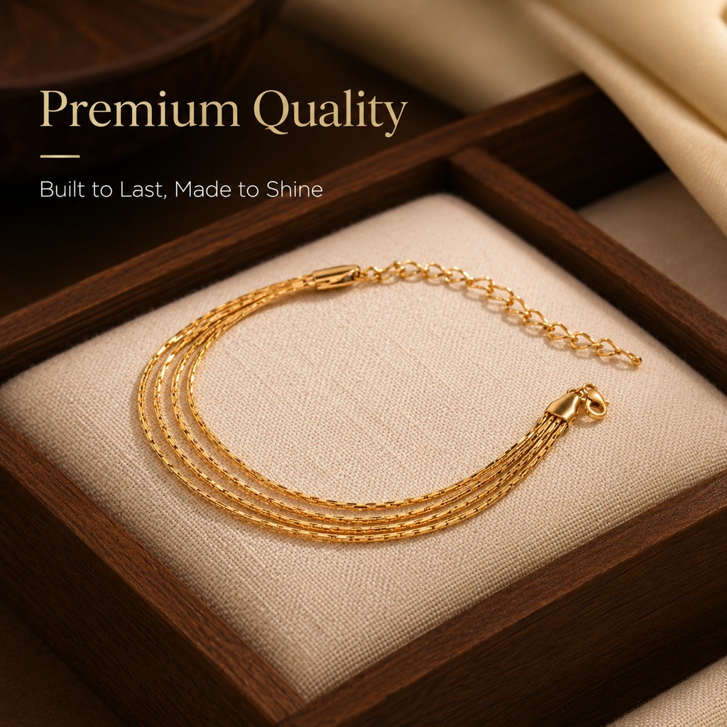 Stainless Steel Bracelet Thin Link Multilayer Chain Bracelet 6