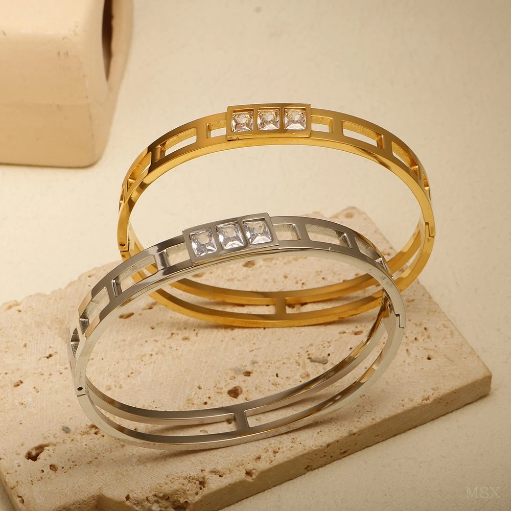 Stainless Steel With Zirconia Bracelet Simple Jewelry 3