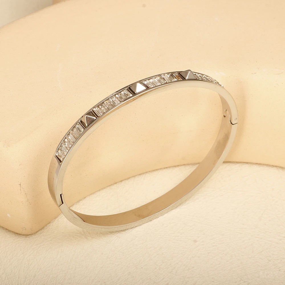 Stainless Steel With Zirconia Bracelet Simple Jewelry 6