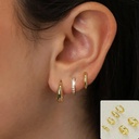 8pcs Fashion Crystal Circle Huggie Hoop Earrings 3