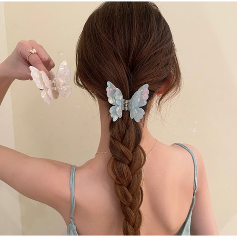 Fairy Butterfly Hair Claw French Retro Acetate Crab Hair Cli 5