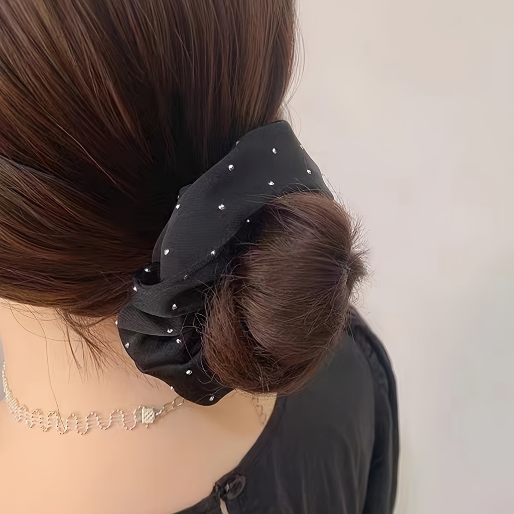 1/3PCS Satin Scrunchies With Rhinestones Decor - Soft And Co 3