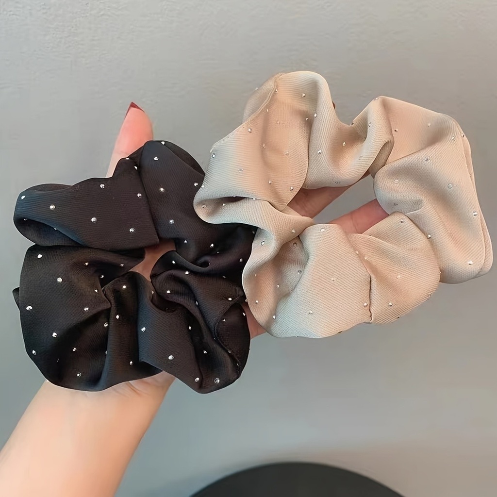 1/3PCS Satin Scrunchies With Rhinestones Decor - Soft And Co 5