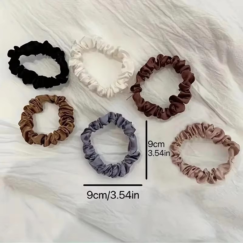 6pcs Satin Hair Scrunchies 4