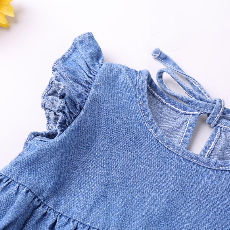 Baby Girls Rompers Toddler Ruffles Romper Cotton Denim Fly S 3