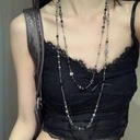 Retro Double Layer Chain Necklace Women's Bohemian Spicy Gir 4