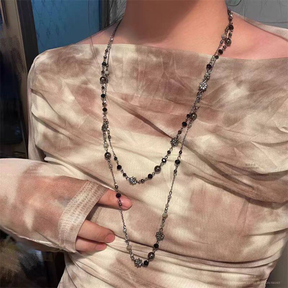 Retro Double Layer Chain Necklace Women's Bohemian Spicy Gir 5