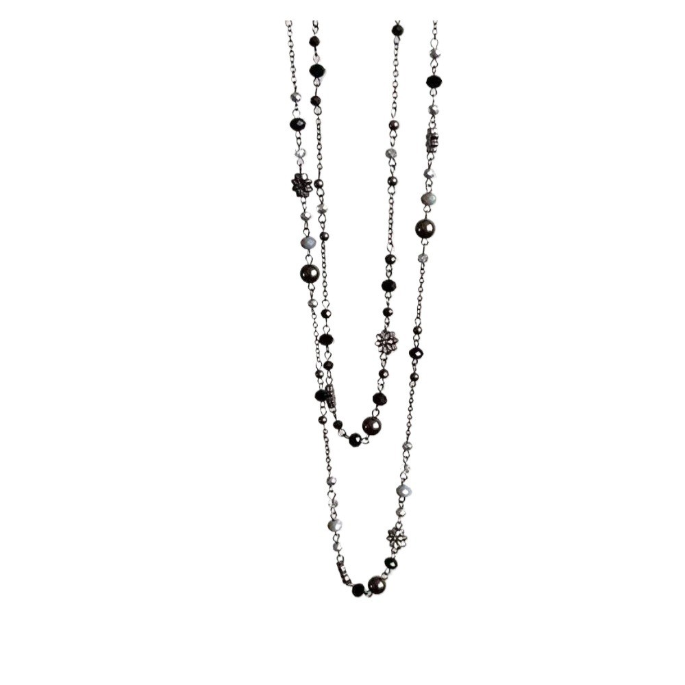 Retro Double Layer Chain Necklace Women's Bohemian Spicy Gir 6