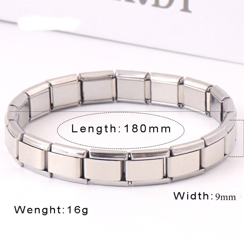 9 mm Wide Stainless Steel Bracelets Simple Trendy Style Dail 5