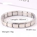 9 mm Wide Stainless Steel Bracelets Simple Trendy Style Dail 5