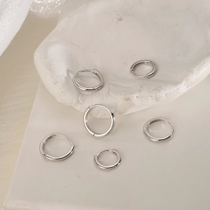 3Pair Stainless Steel Minimalist Huggie Hoop Earrings 5