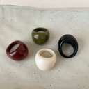 HangZhi 4pcs/set Vintage Irregular Geometric Resin Ring Set 4