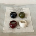 HangZhi 4pcs/set Vintage Irregular Geometric Resin Ring Set 5