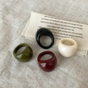 HangZhi 4pcs/set Vintage Irregular Geometric Resin Ring Set 6