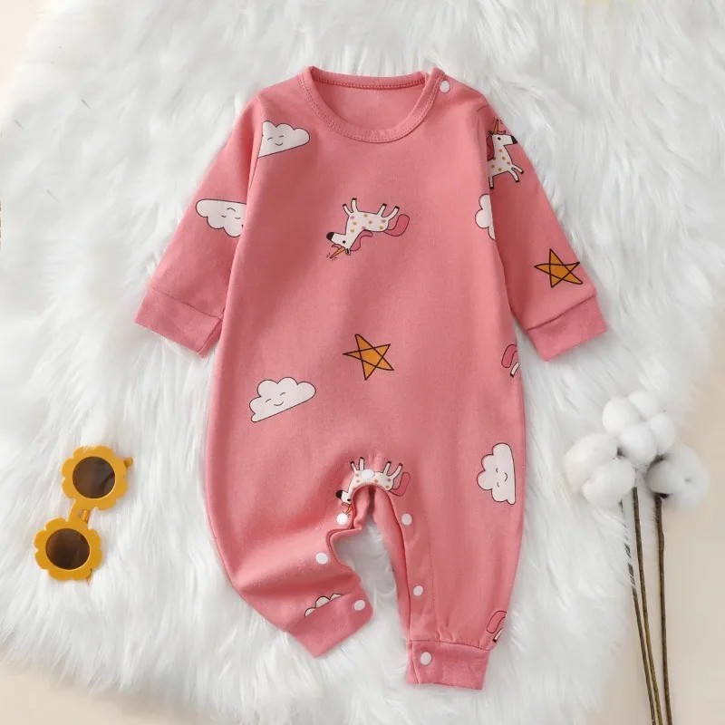 Newborn Baby Romper Autumn New 100% Cotton Girl Boy 0-18M Cu 2