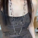 Retro Double Layer Chain Necklace Women's Bohemian Spicy Girl Vintage