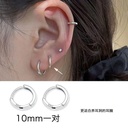 3 paires de boucles d'oreilles Huggie minimalistes en acier inoxydable