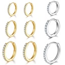 925 Sterling Silver Gold Plated Small Zirconia Huggie Hoop Earrings