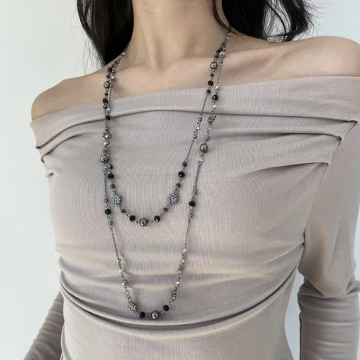 قلادة نسائية بتصميم ريترو بطبقتين